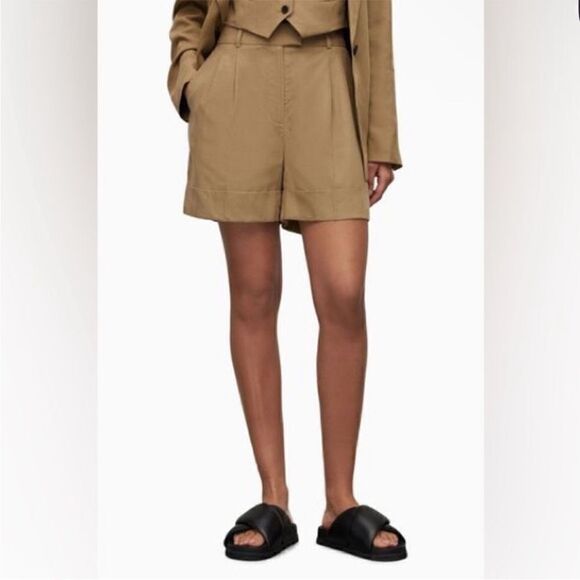 All Saints NWT Linen-Blend Deri Lyn Shorts in Light
Khaki Brown Size 4 - Picture 3 of 13